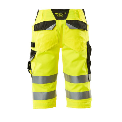 MASCOT® Luton kolmineljänneshousut, hi-vis keltainen/musta