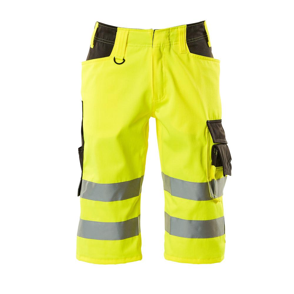 MASCOT® Luton kolmineljännespituiset housut, hi-vis keltainen/tumma antrasiitti