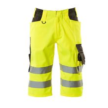 MASCOT® Luton kolmineljännespituiset housut, hi-vis keltainen/tumma antrasiitti