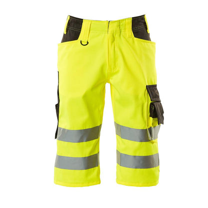 MASCOT® Luton kolmineljännespituiset housut, hi-vis keltainen/tumma antrasiitti