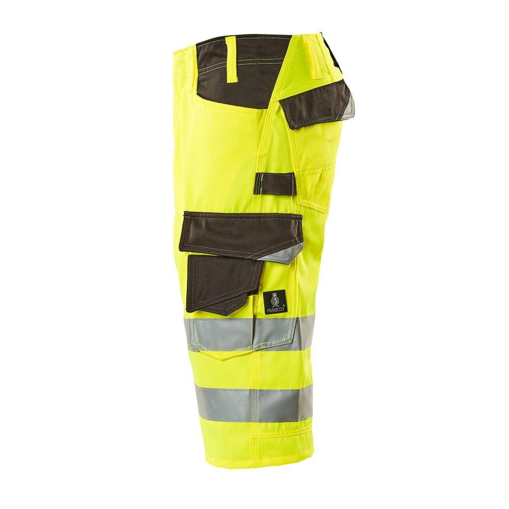 MASCOT® Luton kolmineljännespituiset housut, hi-vis keltainen/tumma antrasiitti