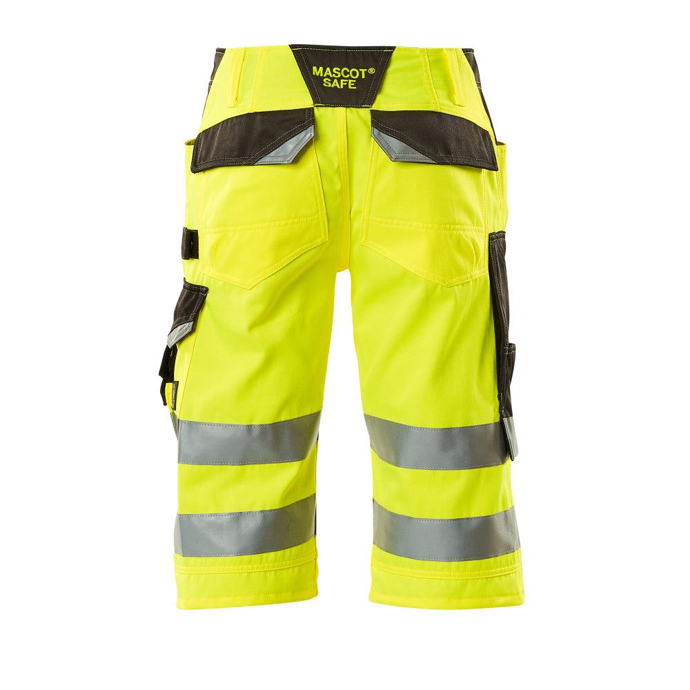 MASCOT® Luton kolmineljännespituiset housut, hi-vis keltainen/tumma antrasiitti