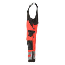 MASCOT® Newcastle Dungarees, hi-vis punainen/tumma antrasiitti