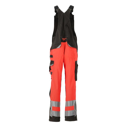 MASCOT® Newcastle Dungarees, hi-vis punainen/tumma antrasiitti