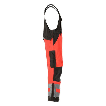 MASCOT® Newcastle Dungarees, hi-vis punainen/tumma antrasiitti