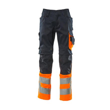 MASCOT® Leeds housut, musta sininen/hi-vis oranssi
