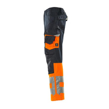 MASCOT® Leeds housut, musta sininen/hi-vis oranssi