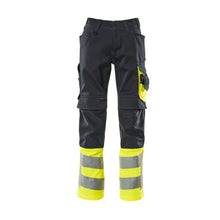 MASCOT® Leeds housut, musta sininen/hi-vis keltainen