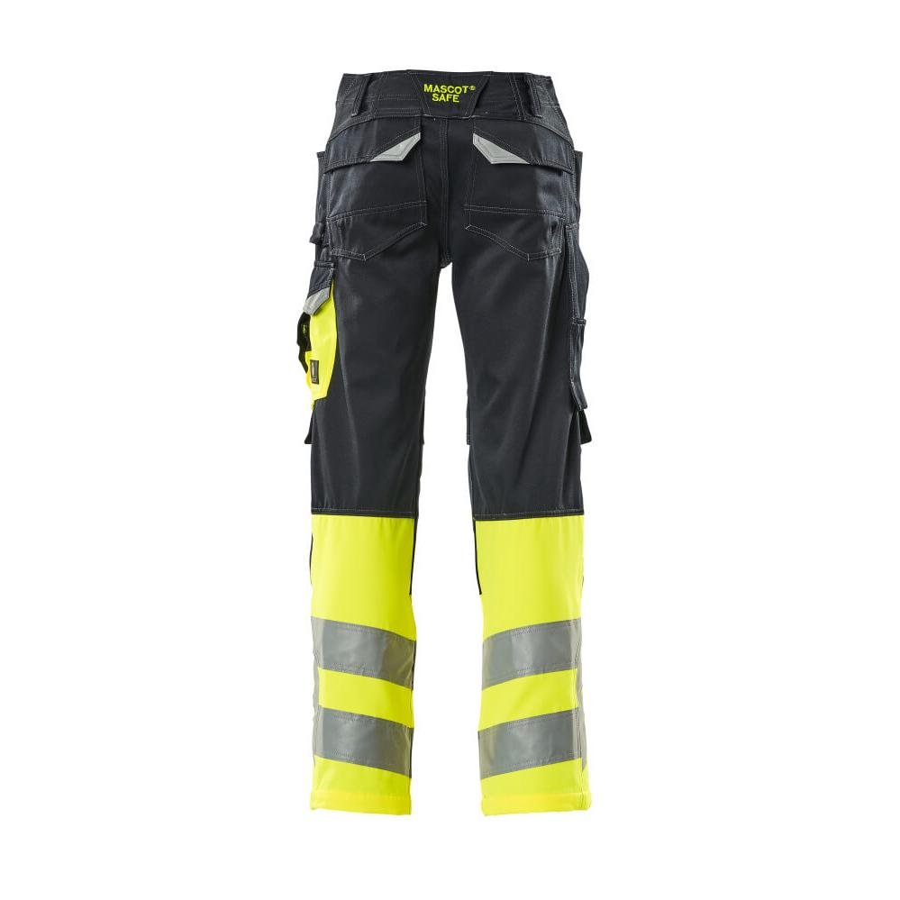 MASCOT® Leeds housut, musta sininen/hi-vis keltainen