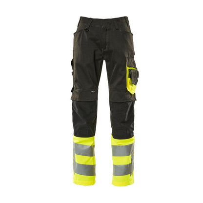 MASCOT® Leeds housut, musta/hi-vis keltainen