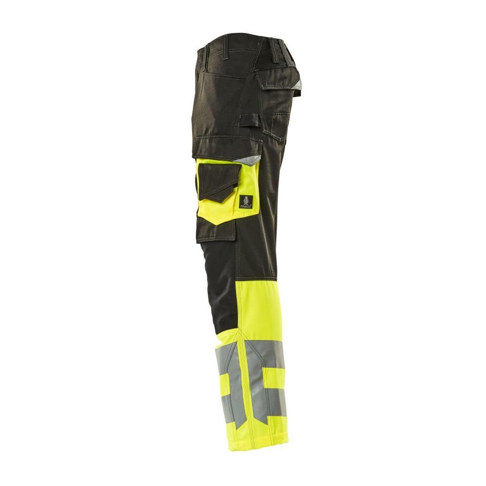 MASCOT® Leeds housut, musta/hi-vis keltainen