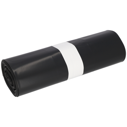 Abgebildet ist ein aufgerollter DEISS Müllsack 575x1000x0,01 mm aus LDPE 70 l der EMIL DEISS KG (GmbH + Co.), gesichert mit einer weißen Papierbanderole, auf einfarbig weißem Hintergrund.