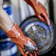 NITRAS kemikaalisuojakäsineet, punainen, EN 388, EN ISO 374 puuvillajersey | Paketti (12 paria)