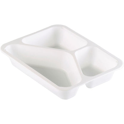 Duni GmbH:n PP-tarjotin Caterline 3 Valkoinen PP 227x178, valkoinen, kolmiosainen tarjotin, on ihanteellinen catering-astiasto järjestettyyn ruoan esittelyyn.