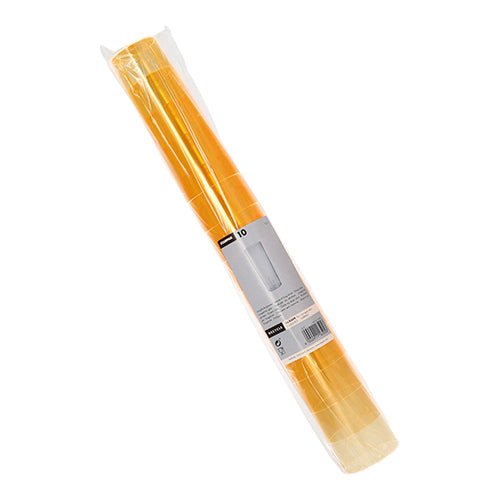 Läpinäkyvä muovikääre ympäröi kymmentä Starpak long drink -lasia (PS 0,3 l, Ø5,85 cm × 15,2 cm) valko-harmaalla etiketillä, jossa on Starpak-tuotemerkki, tuotetiedot ja viivakoodi keskellä.