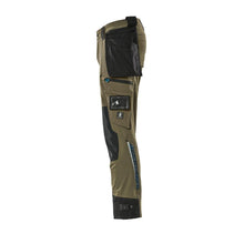 Housut riipputaskuilla, joustohousut, sammalvihreä