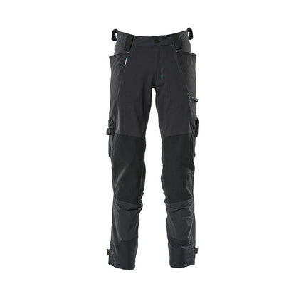 Housut polvitaskuilla Dyneema, stretch housut, musta-sininen