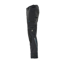 Housut polvitaskuilla Dyneema, stretch housut, musta-sininen