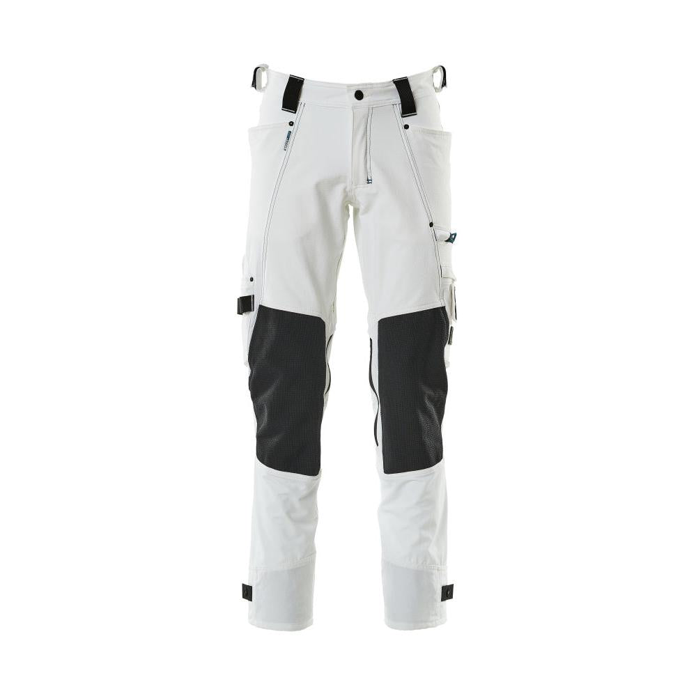 Dyneema-housut polvitaskuilla, joustohousut, valkoiset