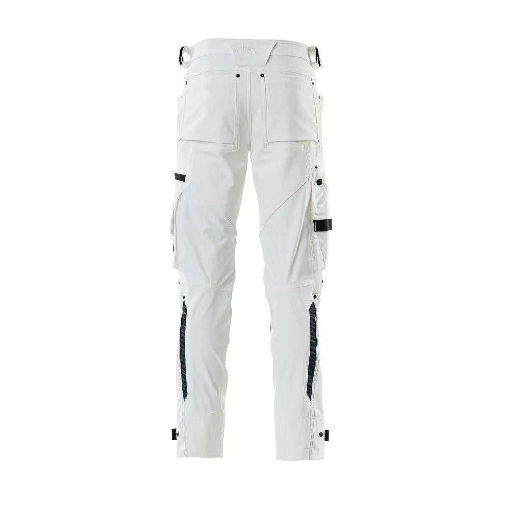 Dyneema-housut polvitaskuilla, joustohousut, valkoiset