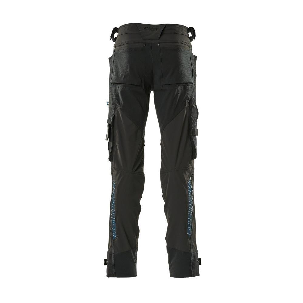 Housut polvitaskuilla Dyneema, stretch housut, musta