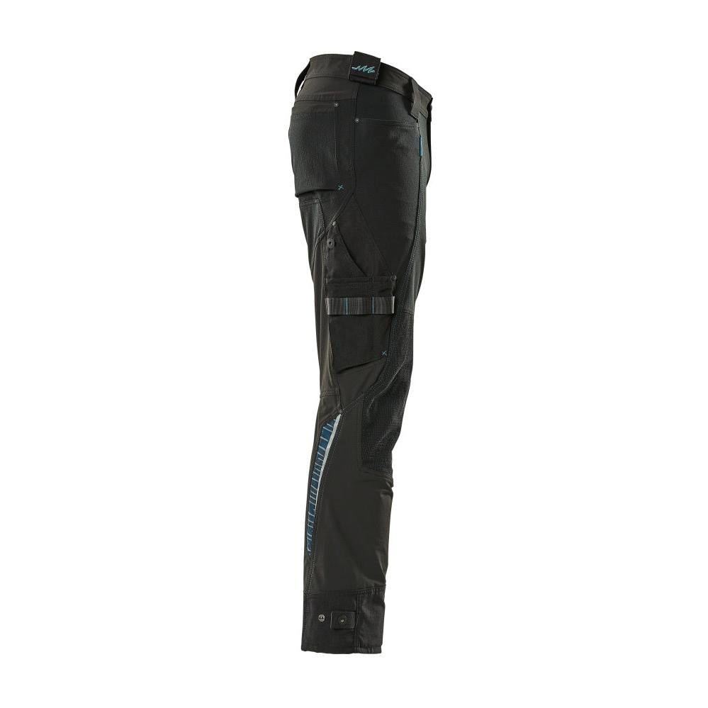 Housut polvitaskuilla Dyneema, stretch housut, musta