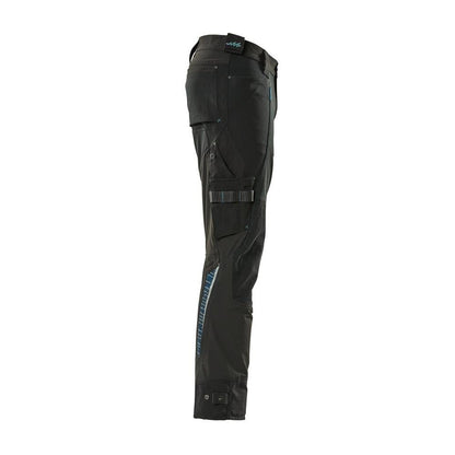 Housut polvitaskuilla Dyneema, stretch housut, musta