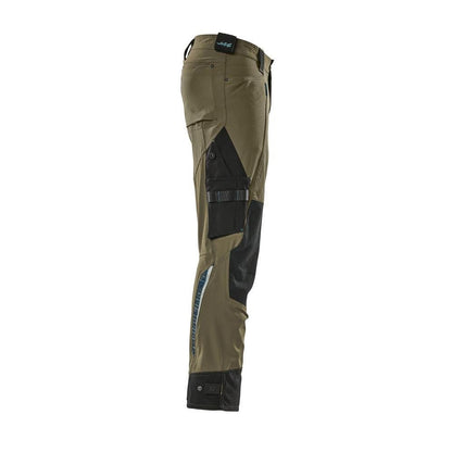 Dyneema-housut polvitaskuilla, joustavat housut, sammalvihreä