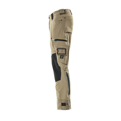 Dyneema-housut polvitaskuilla, joustavat housut, vaalea khaki