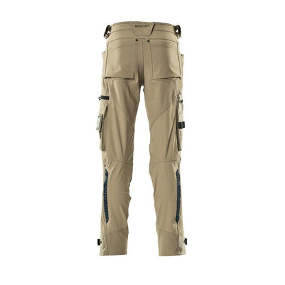 Dyneema-housut polvitaskuilla, joustavat housut, vaalea khaki