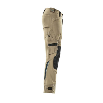 Dyneema-housut polvitaskuilla, joustavat housut, vaalea khaki