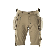 Shortsit, irrotettavat riipputaskut, joustavat craftsman shortsit, vaalea khaki