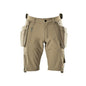 Shortsit, irrotettavat riipputaskut, joustavat craftsman shortsit, vaalea khaki
