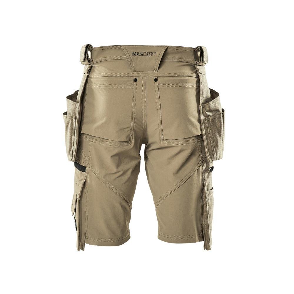 Shortsit, irrotettavat riipputaskut, joustavat craftsman shortsit, vaalea khaki