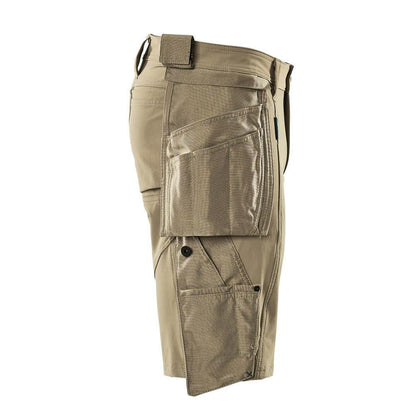 Shortsit, irrotettavat riipputaskut, joustavat craftsman shortsit, vaalea khaki