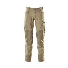 Housut polvitaskuilla, stretch, vaaleat housut, vaalea khaki