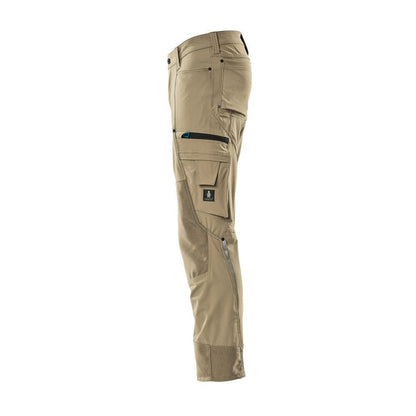 Housut polvitaskuilla, stretch, vaaleat housut, vaalea khaki