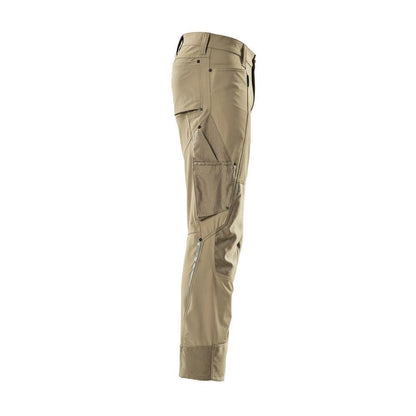 Housut polvitaskuilla, stretch, vaaleat housut, vaalea khaki