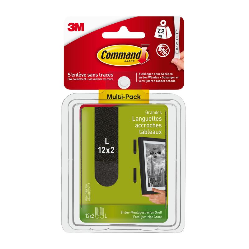 Command™ Picture Montage Strips L, iso, musta, 17206BLK-12 | Pakkaus (1 kpl)