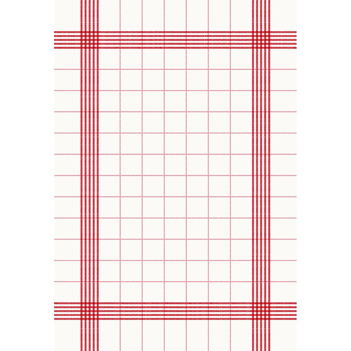 Die Duni GmbH Tischserviette 38x54 cm, rot, hat einen weißen Hintergrund mit einem rot karierten Gitter und doppelten Rändern - ideal für festliche Anlässe. Hergestellt aus hochwertiger Baumwolle, erhältlich in Packungen zu 250 Stück.