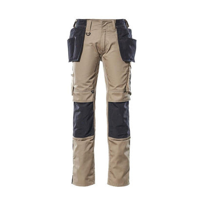 Housut riipputaskuilla, kevyet housut, vaalea khaki/musta