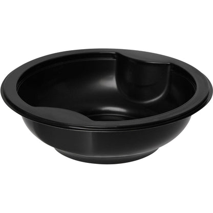 Duni GmbH Multi-Schale Schwarz PP+MIN 153x153 on musta, pyöreä kulho, jossa on kaksi litteää syvennystä reunassa - ihanteellinen ruokien erilliseen tarjoiluun kulhokeittiössä.