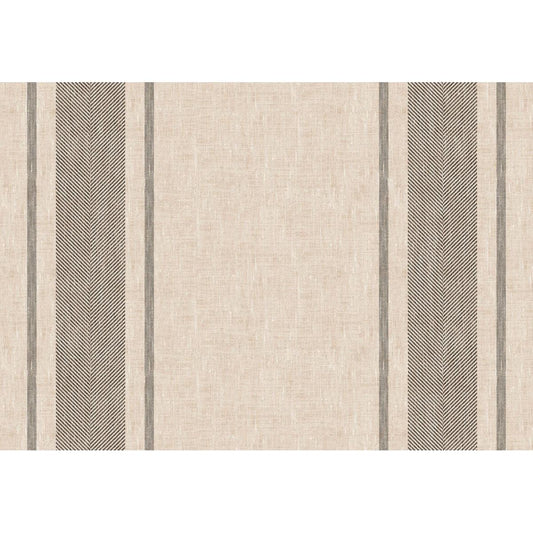 Der beigefarbene Stoff mit vertikalen dunkelgrauen Fischgrätenstreifen verleiht dem Design Struktur und Stil - ideal für die Duni GmbH Malia Handtuch Serviette 38x54 cm - Schwarz, weiches und saugfähiges Design | Packung (250 Stück).