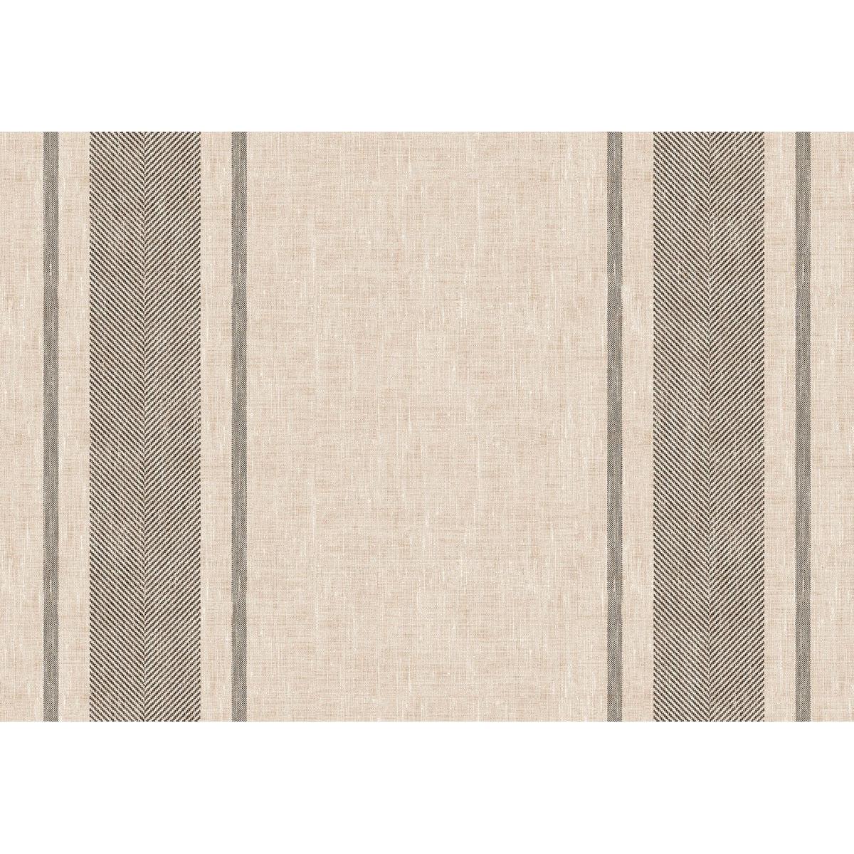 Auf einem beigefarbenen, strukturierten Hintergrund befinden sich drei vertikale Streifen mit schwarzem und grauem Fischgrätenmuster, inspiriert von der Handtuchserviette Malia 38x54 cm, Schwarz (50er Pack) der Duni GmbH. Das Design bleibt einfach und symmetrisch.