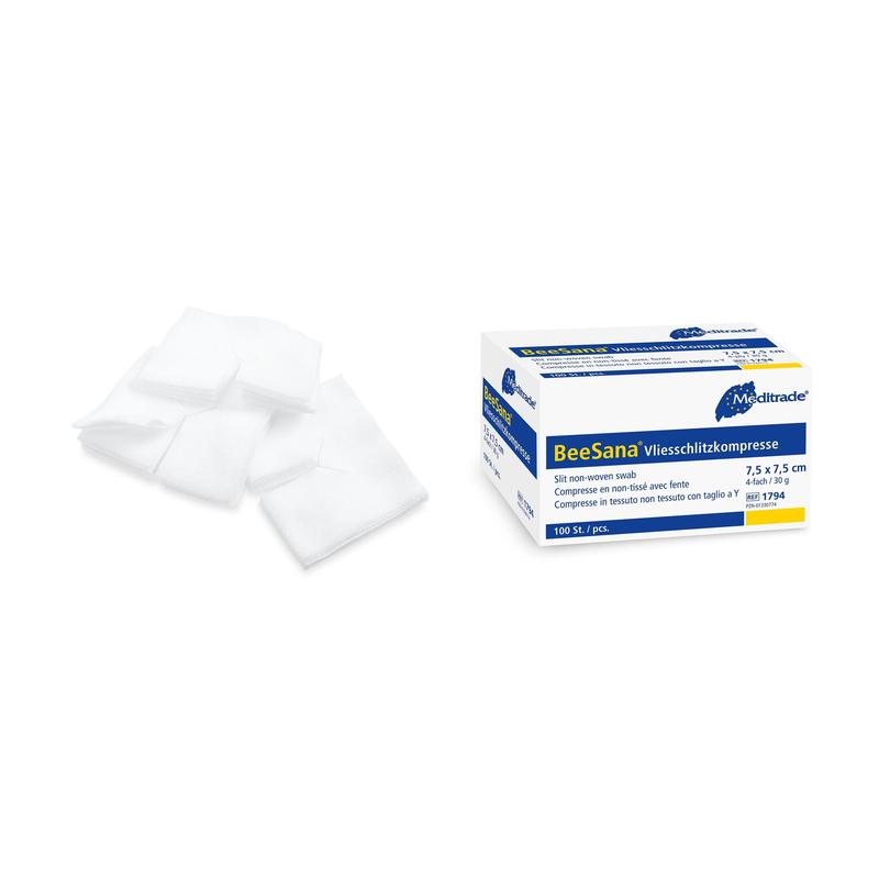 BeeSana® fleece-halkokompressio, ei-steriili, 4-kertainen