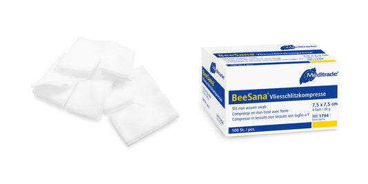 BeeSana® fleece-halkokompressio, ei-steriili, 4-kertainen