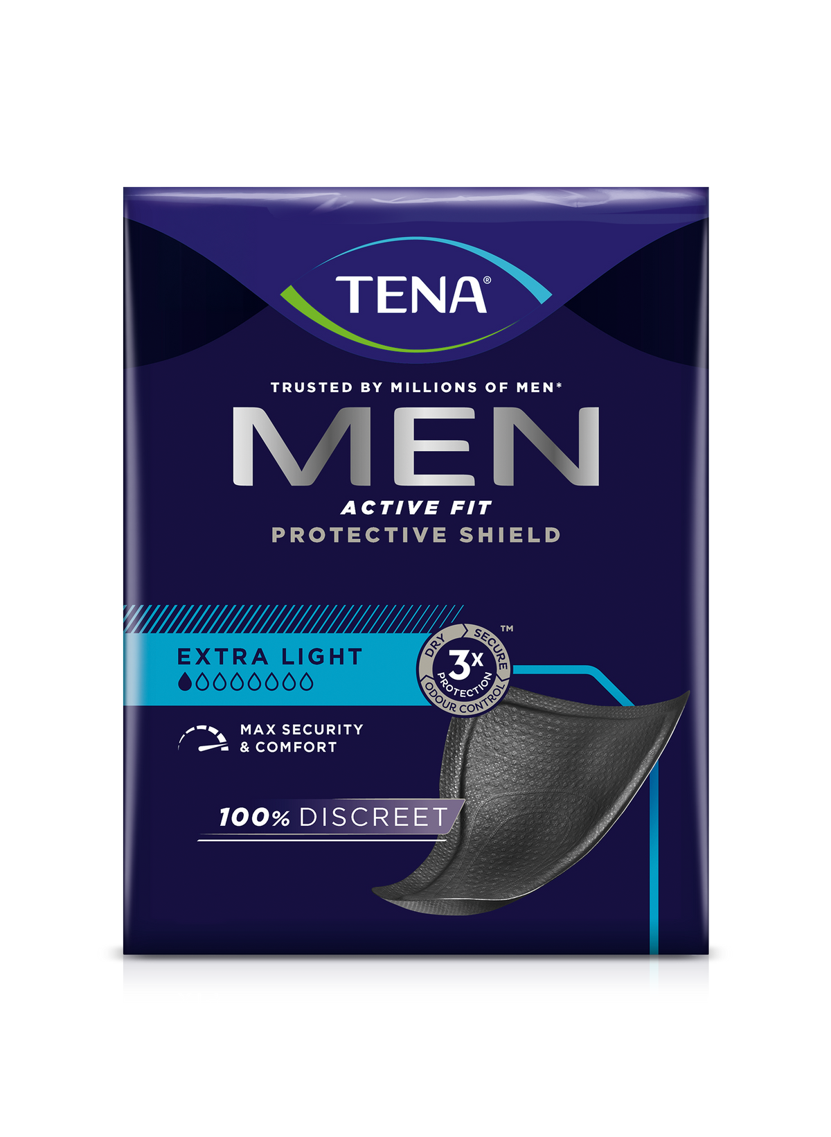 Tena -miehet aktiivinen suojakilpailu Extra Light Incontionce -sovellus | Pakkaus (14 kappaletta)