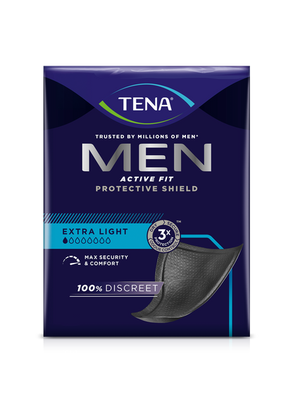 Tena -miehet aktiivinen suojakilpailu Extra Light Incontionce -sovellus | Pakkaus (14 kappaletta)