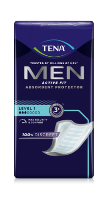 Tena -miehet aktiivisesti istuvuuden taso 1 inkontinenssin insertti | Pakkaus (24 kappaletta)