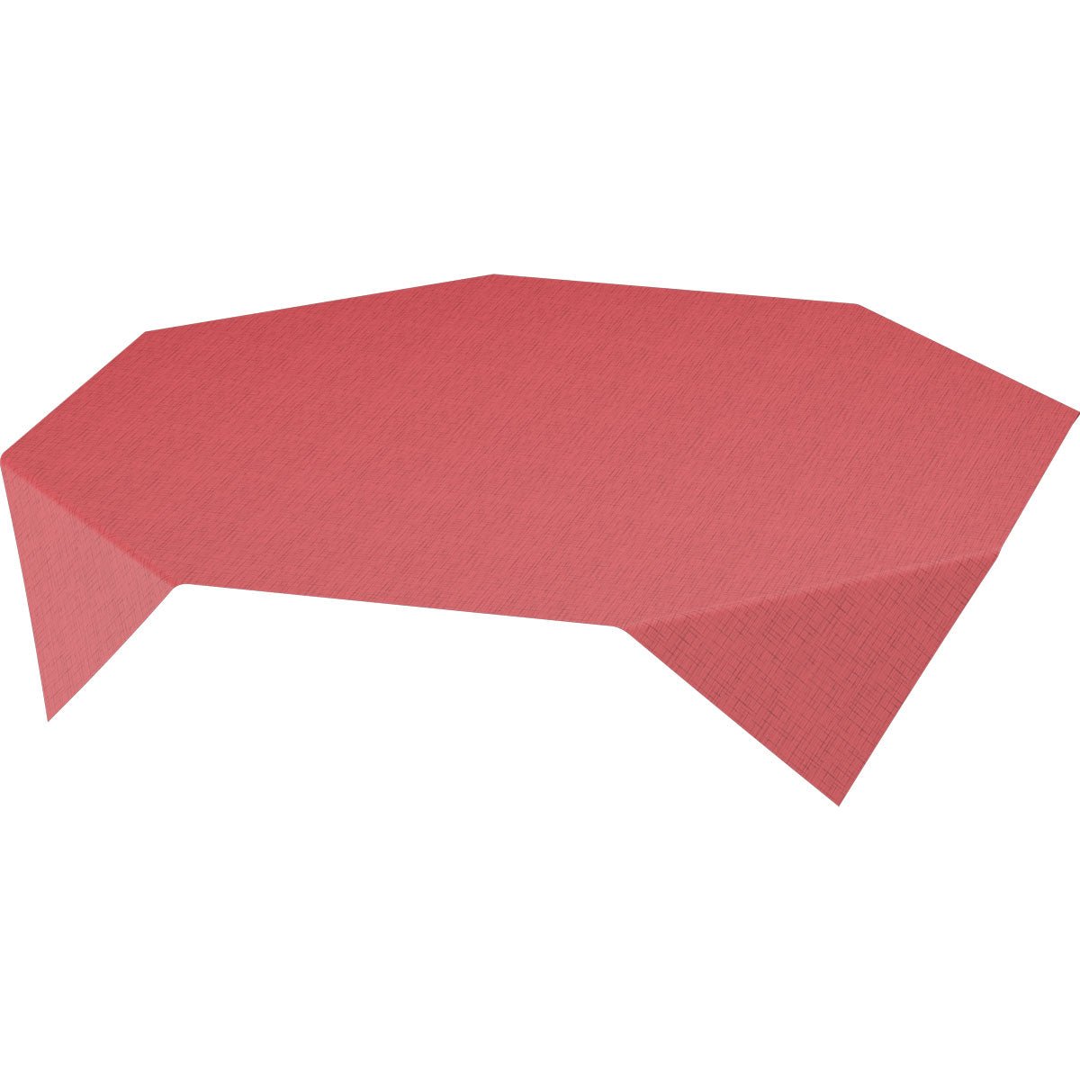Duni GmbH Dunisilk pöytäliina Linnea bordeaux (84x84 cm, 100 kpl) esittäytyy punaisena elegantilla designilla, joka esitetään valkoisella taustalla.